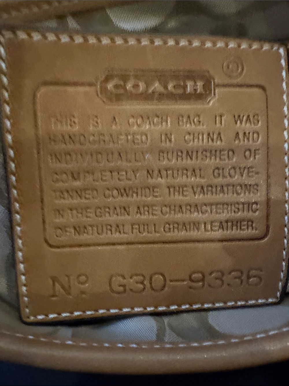 Coach Tan Leather Crossbody Bag with Gold Hardware - Picture 5 of 5